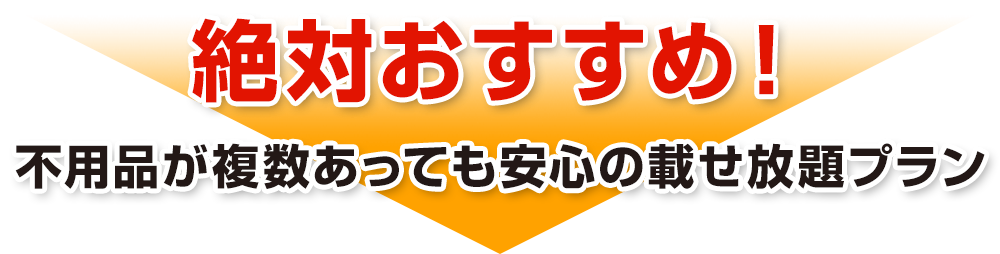 絶対おすすめ！不用品が複数あっても安心の載せ放題プラン